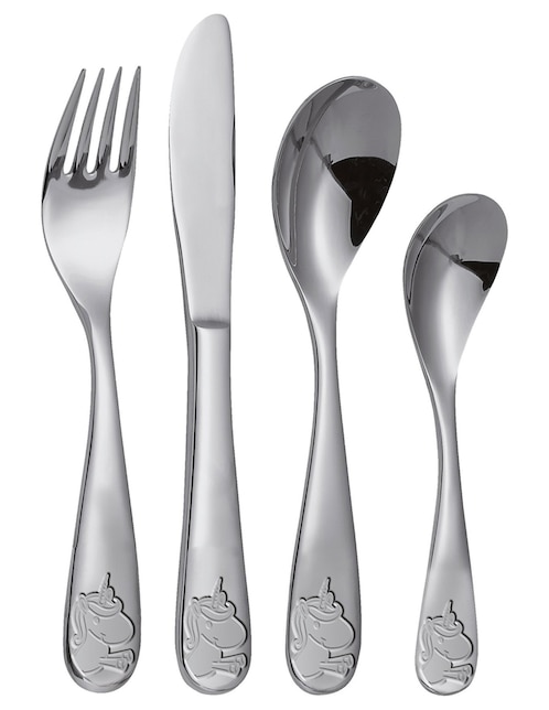 Set cubiertos infantil de acero inoxidable 4 piezas 1