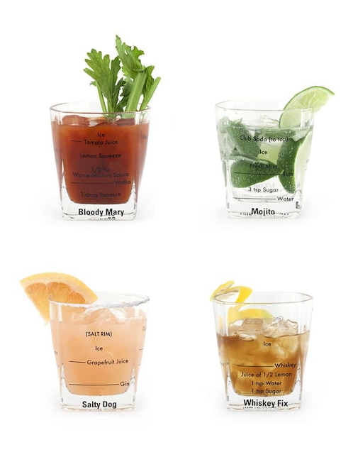 Set de vasos para cócteles Kikkerland de cristal