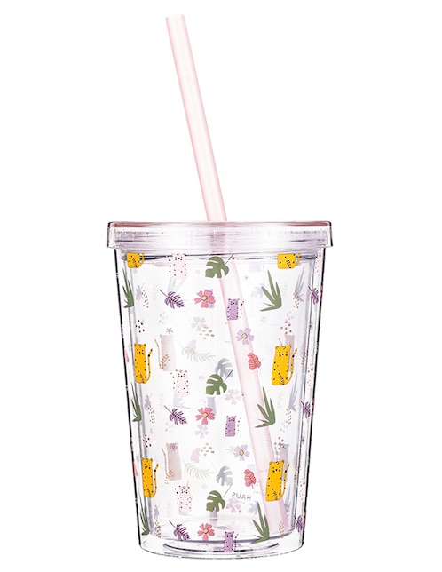 Vaso con tapa y popote Haus Kids