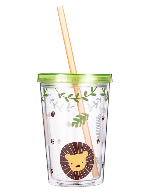 Vaso con tapa y popote Haus Kids