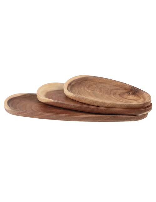 Set tabla para queso Haus Mahogany de madera