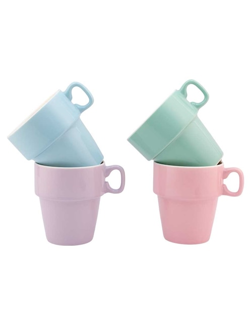 Set de tazas latte Haus Acuarela 4 piezas