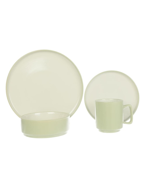 Vajilla cerrada soft de stoneware para 4 personas 1