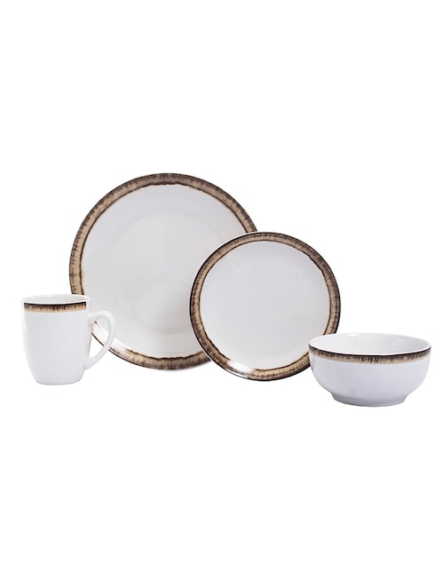 Vajilla cerrada Haus Gaia de porcelana 16 piezas
