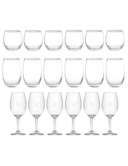 Set de vasos Cristar Mikonos de vidrio con 18 piezas