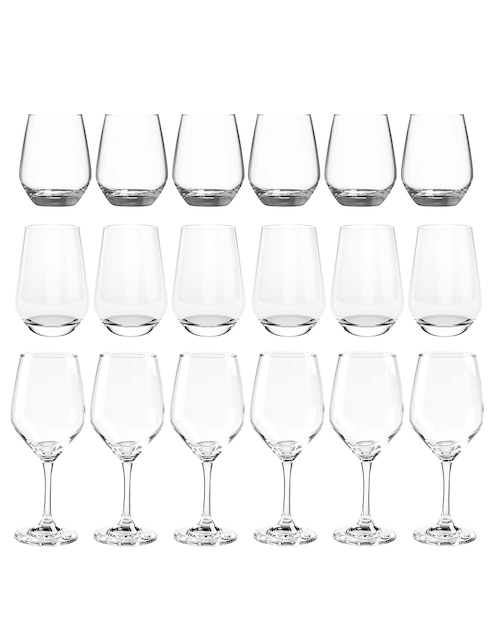 Set vaso Doble Pack Cristar Sicilia de vidrio con 18 piezas