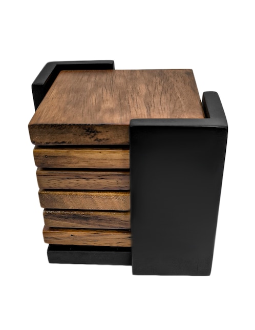 Set de portavasos Haus Coasters de madera 7 piezas