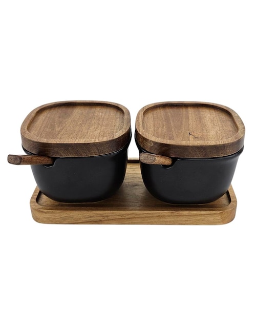 Set de especieros estante Haus Acai & Glass