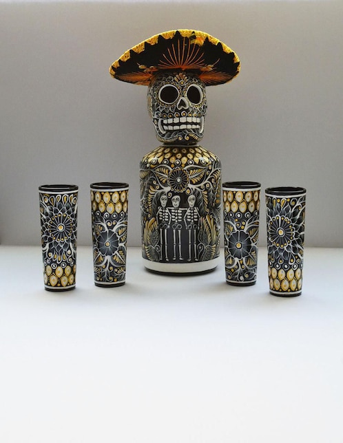 Licorera Mexskeletons Día de muertos forma irregular