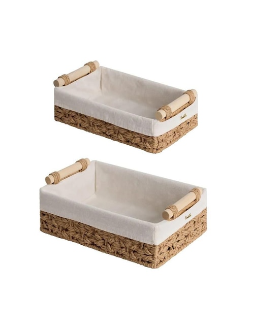 Set canasta con forma rectangular Lab.G de madera