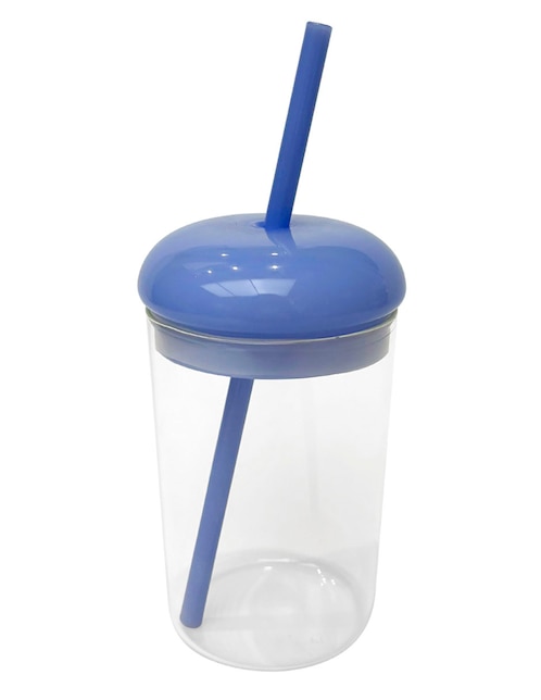 Vaso con tapa y popote 1