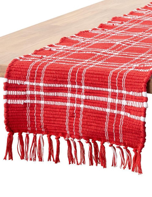 Camino de mesa Cantia cuadros rojos navidad