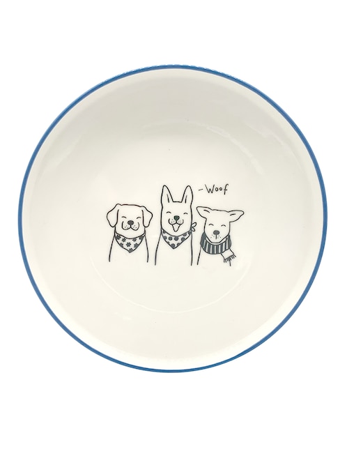 Plato postre Woof de porcelana