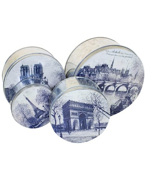 Juego de 4 cajas decorativas Running metal