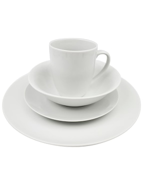 Vajilla cerrada Haus white de porcelana para 4 personas