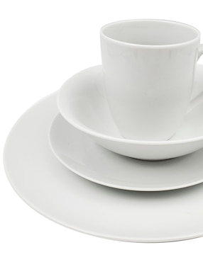 Vajilla cerrada Haus white de porcelana para 4 personas