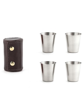 Set De 4 Vasos Tequileros Kikkerland De Acero