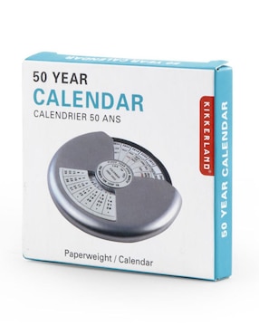 Pisapapel con diseño de calendario 50 años Kikkerland