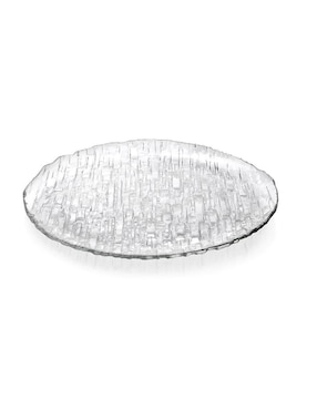 Plato ensalada Borgonovo Oak de vidrio