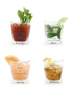 Set de vasos para cócteles Kikkerland de cristal