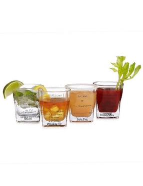Set de vasos para cócteles Kikkerland de cristal