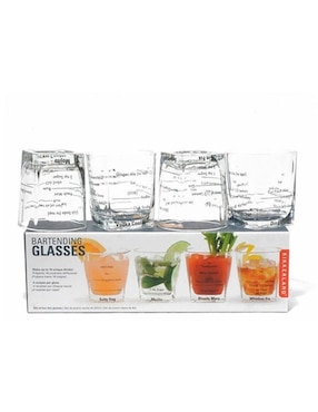 Set de vasos para cócteles Kikkerland de cristal