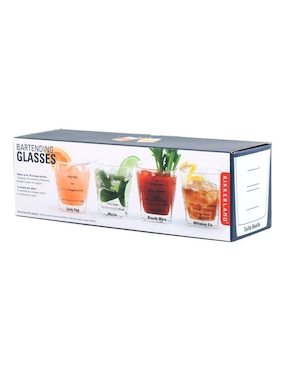 Set de vasos para cócteles Kikkerland de cristal