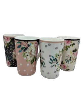 Set De Tazas Clásica Haus Roses 4 Piezas