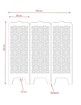 Biombo Rayand Decor 3 paneles de MDF