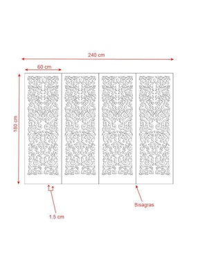 Biombo Rayand Decor 4 paneles de MDF