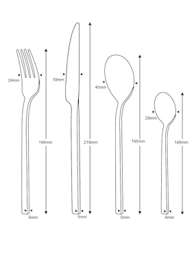 Set cubiertos Haus Dazzel de acero inoxidable 16 piezas