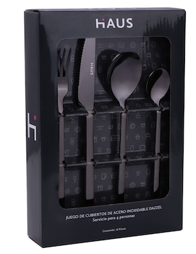 Set cubiertos Haus Dazzel de acero inoxidable 16 piezas