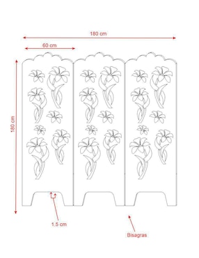 Biombo Rayand Decor 3 paneles de MDF