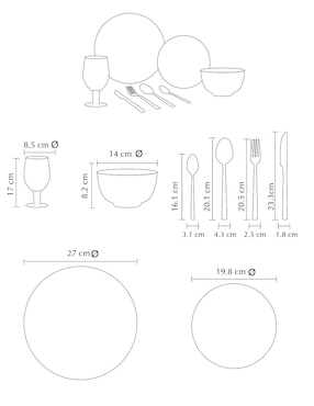 Vajilla cerrada Haus castelar de porcelana para 4 personas
