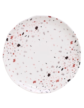 Plato Trinche Crown Baccara Terrazo De Porcelana