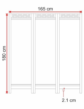 Biombo Rayand Decor 3 paneles de Madera