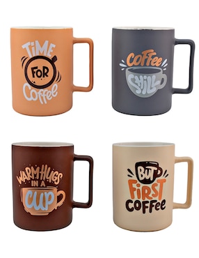 Set De Tazas Latte Haus Coffe 4 Piezas