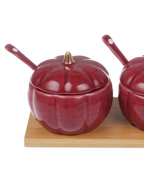 Set botanero Haus Burgundy de Porcelana