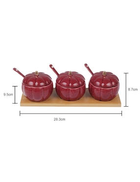 Set botanero Haus Burgundy de Porcelana