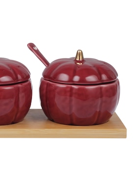 Set botanero Haus Burgundy de Porcelana