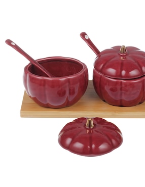 Set botanero Haus Burgundy de Porcelana