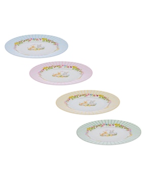 Set Platos Ensalada Bluebell & Co. Happy Easter De Porcelana 4 Piezas