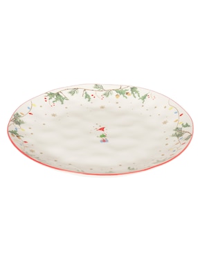 Plato Trinche Navideño Christmas Spirit Gnomo De Porcelana