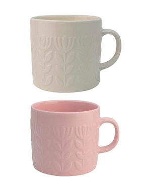 Set De Tazas Latte Haus Flowers 2 Piezas