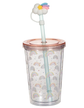 Vaso Con Tapa Y Popote Haus Kids Con 4 Piezas