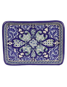 Figura Decorativa Artesanal Charola Pastelera Rectangular Tienda Del Museo Nacional De Antropología De Talavera