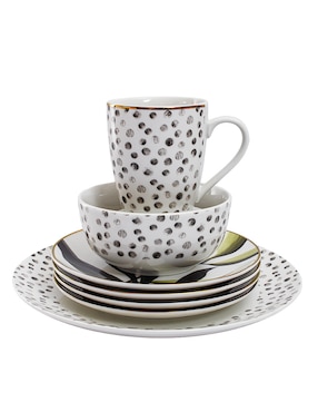 Vajilla cerrada Bluebell & Co. lua de porcelana para 4 personas