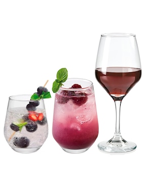 Set vaso Doble Pack Cristar Sicilia de vidrio con 18 piezas