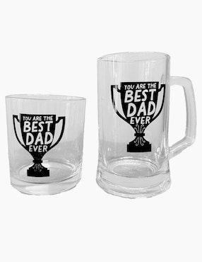 Set de vasos cerveceros Bluebell & Co. Cool Dad de vidrio con 2 piezas