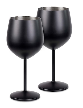 Set De Copas Para Vino Tinto Magma Life De Acero Inoxidable 2 Piezas